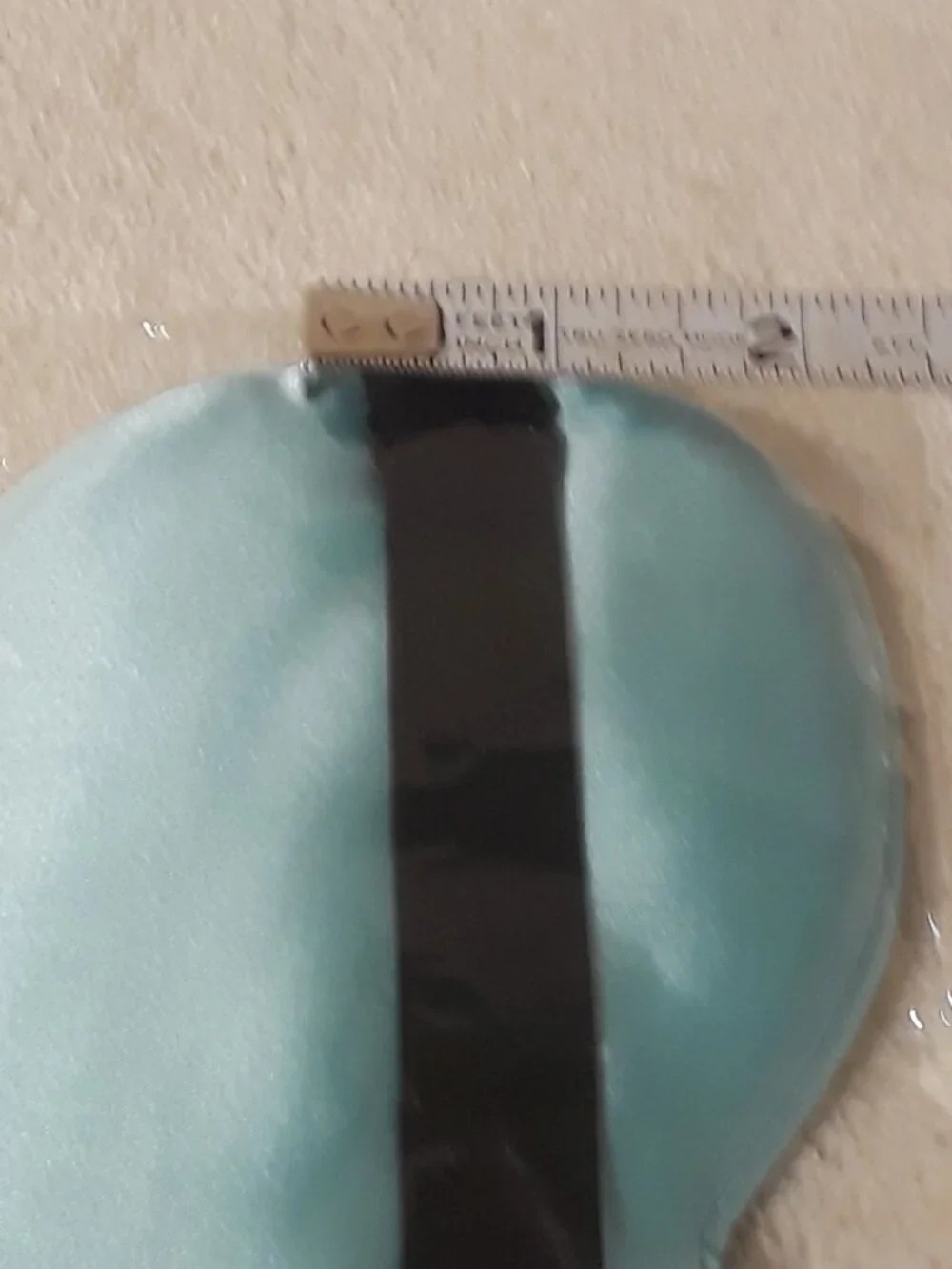 Sleep Mask Light green/aqua satin feel with black elastic strap